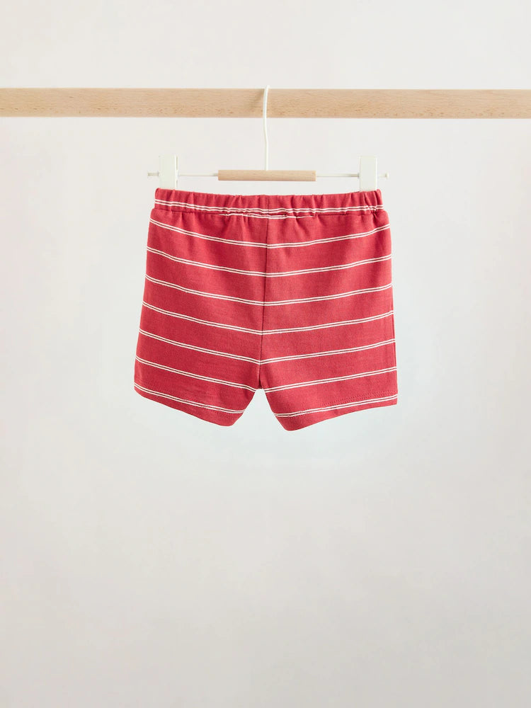 |BabyBoy| Conjunto Infantil Com Blusa e Shorts Estampados Com Tema De Fazenda Vermelha (0 meses a 2 anos)
