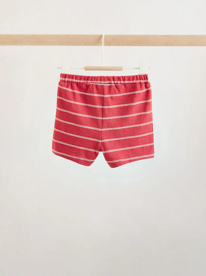 |BabyBoy| Conjunto Infantil Com Blusa e Shorts Estampados Com Tema De Fazenda Vermelha (0 meses a 2 anos)