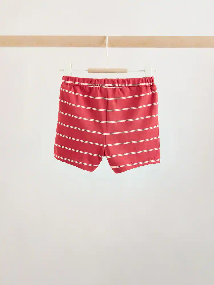 |BabyBoy| Conjunto Infantil Com Blusa e Shorts Estampados Com Tema De Fazenda Vermelha (0 meses a 2 anos)