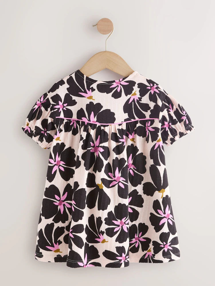 |Girl| Vestido De Malha Floral Monocromático (6 meses a 7 anos)