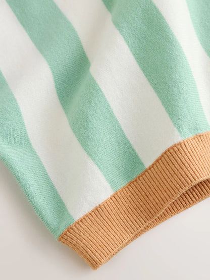 |Boy| Camisa Polo De Malha Com Botões e Estampa De Croissant Nas Cores verde e Laranja (3 meses a 7 anos)