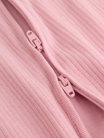 |BabyGirl| Conjunto De 5 Macacões De Dormir Sem Pés Para Bebês, Rosa, Com Zíper Duplo (0 meses a 3 anos)