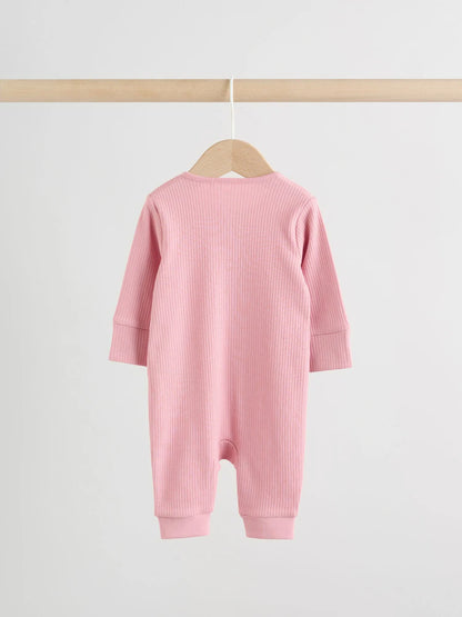 |BabyGirl| Conjunto De 5 Macacões De Dormir Sem Pés Para Bebês, Rosa, Com Zíper Duplo (0 meses a 3 anos)