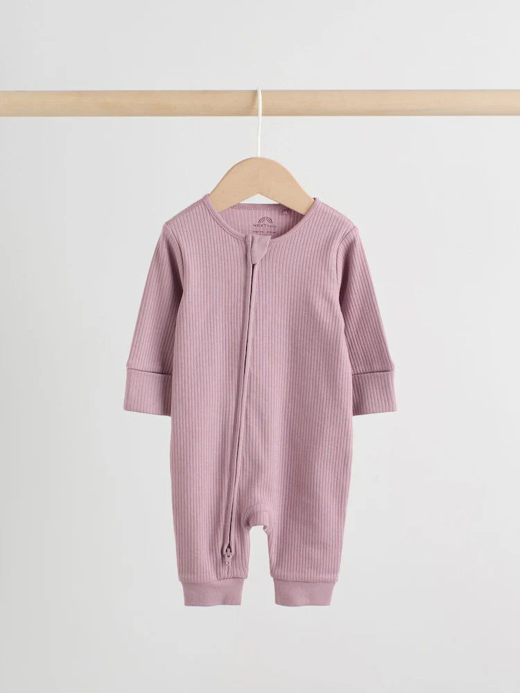 |BabyGirl| Conjunto De 5 Macacões De Dormir Sem Pés Para Bebês, Rosa, Com Zíper Duplo (0 meses a 3 anos)