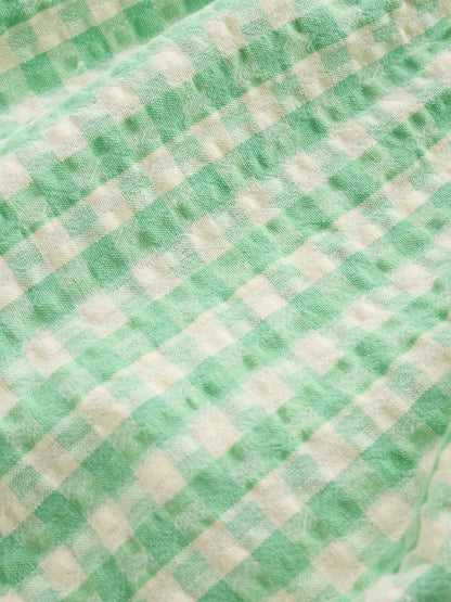 |BabyGirl| Vestido Infantil Verde Xadrez Com Body Integrado (0 meses a 2 anos)