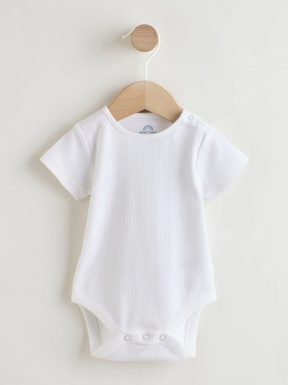 |BabyGirl| Conjunto De 2 Peças Para Bebê: Avental Listrado Multicolorido e Body De Manga Curta (0 meses a 2 anos)