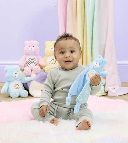 Naninha de Pelúcia Ursinhos Carinhosos (Modelo Bedtime Bear) – Azul, Macia, com Estampa de Lua e Estrelas – Para Bebês (Desde o Nascimento)