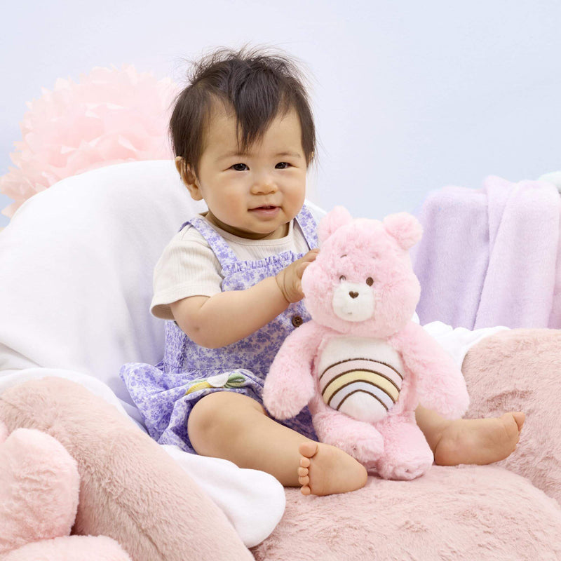 Ursinho Carinhoso Cheer Bear – Pelúcia Macia Rosa "Meu Primeiro Amiguinho" com Arco-íris – Para Bebês (A partir do Nascimento)