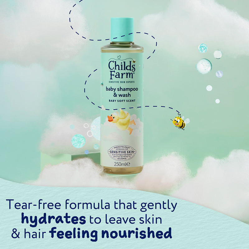 Shampoo e sabonete líquido para bebês Child's Farm 250ml