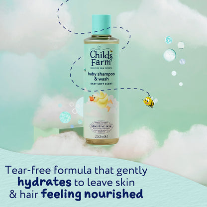 Shampoo e sabonete líquido para bebês Child's Farm 250ml