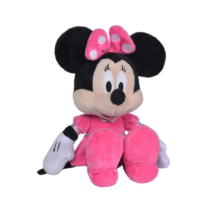Disney Pelúcia Classic Minnie Mouse 25 cm | Brinquedo de pelúcia macio e fofinho | Vestido rosa de bolinhas | Presente para crianças e fãs