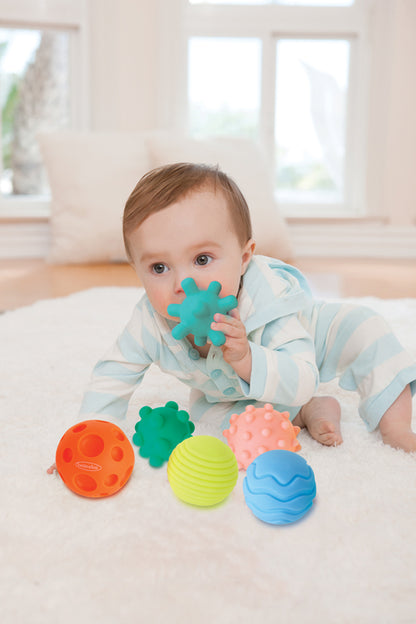 Conjunto de bolas multicoloridas texturizadas sensoriais Super SOFT da Infantino