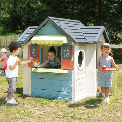 Smoby Life Chef House Kids Outdoor Playhouse with Kitchen, Market, Cash Register, Oven, Sink & Accessories