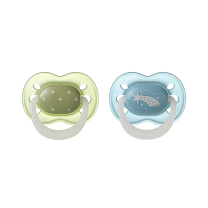 Tommee Tippee Chupeta Night Glow 0-6 meses, pacote com 2 unidades
