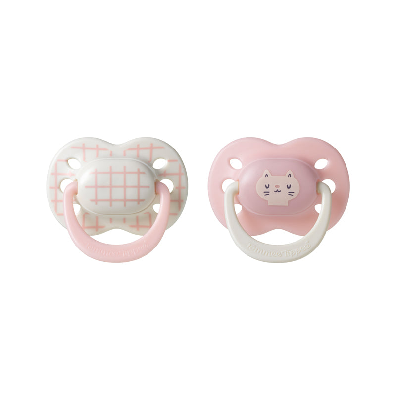 Tommee Tippee Chupeta Ultimate Fit para menina de 0 a 6 meses (2 unidades) com alça compatível com prendedor de chupeta