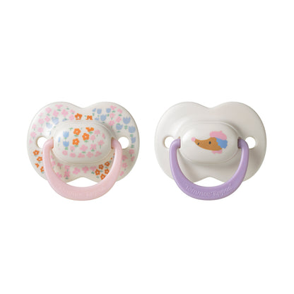 Tommee Tippee Chupeta Ultimate Fit para meninas de 6 a 18 meses (2 unidades) com alça compatível com prendedor de chupeta