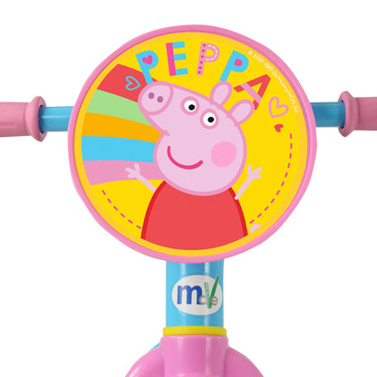 Peppa Pig Bicicleta de Treinamento 2 em 1  (10 polegadas) para Crianças – Bicicleta com Pedais, Rodinhas de Treinamento de Remoção Rápida e Modo de Bicicleta de Equilíbrio