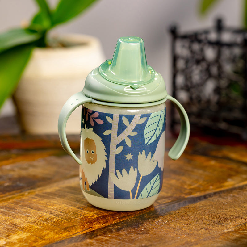 Vital Baby Copo térmico Hydrate Easy Sipper com estampa de selva que brilha no escuro, 350ml