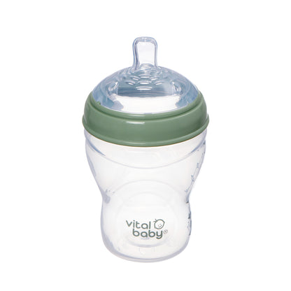 Vital Baby Mamadeira Nurture com design semelhante ao seio materno, 240ml, pacote com 2 unidades.