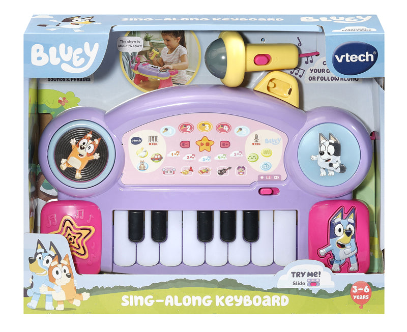 VTech Teclado Musical Bluey com Microfone | Brinquedo Musical com Microfone, Modificador de Voz e Efeitos Sonoros Divertidos