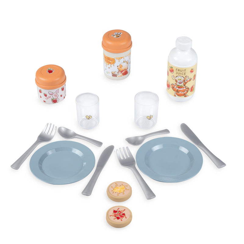 Winnie the Pooh Conjunto de Brinquedo de Faz de Conta Smoby Disney – Cesta de Piquenique 2 em 1 com 15 Acessórios (Mesa, Comida, Pratos e Talheres) – Fabricado na França