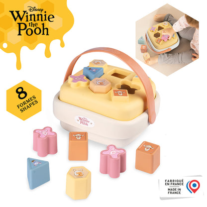 Winnie the Pooh Cesta de Encaixe de Formas Smoby Little Disney – Brinquedo Educativo para Bebês (8 Formas e Cores, Estimula a Motricidade Fina, 12m+)