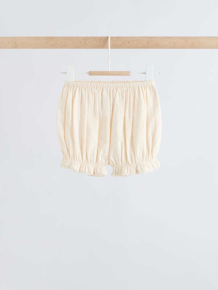 |BabyGirl| Conjunto De 2 Peças Para Bebê, Composto Por Blusa e Shorts Em Tecido Branco (0 meses a 2 anos)