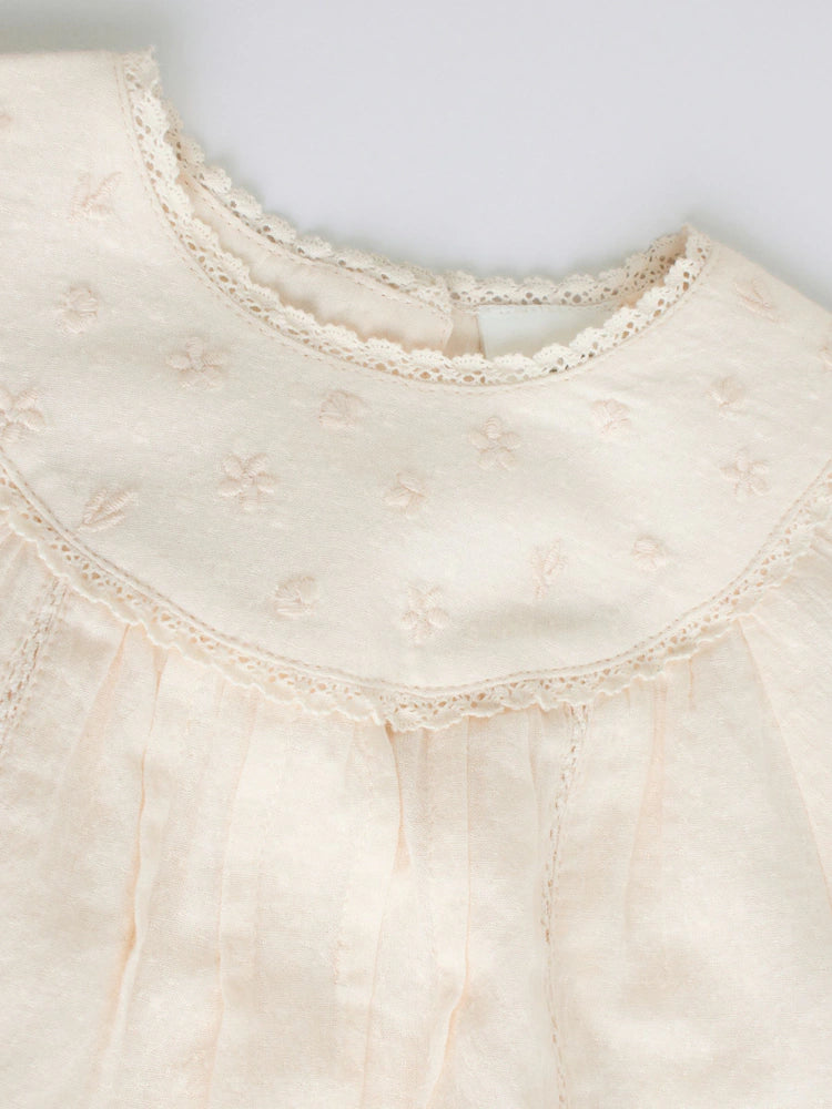 |BabyGirl| Conjunto De 2 Peças Para Bebê, Composto Por Blusa e Shorts Em Tecido Branco (0 meses a 2 anos)