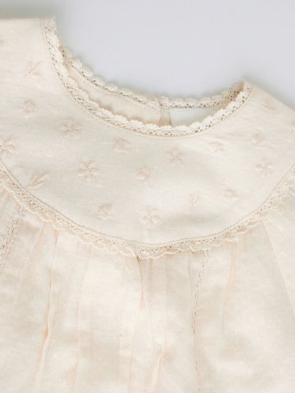 |BabyGirl| Conjunto De 2 Peças Para Bebê, Composto Por Blusa e Shorts Em Tecido Branco (0 meses a 2 anos)