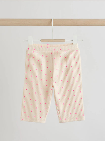 |BabyGirl| Conjunto De 2 Peças Para Bebê Com Blusa Canelada Rosa Com Estampa Floral e Calça pantalona (0 meses a 2 anos)