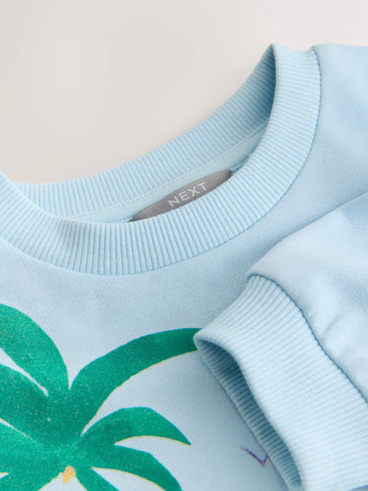 |Boy| Moletom De Gola Redonda Com Estampa De Carro Azul Por Toda a Peça (3 meses a 7 anos)