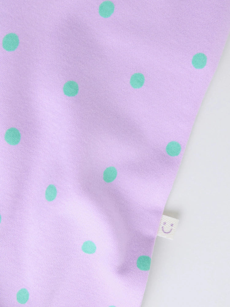 |BabyGirl| Conjunto De 5 Macacões De Dormir Para Bebês Com Zíper Duplo Nas Cores Roxo e Laranja (0-2 anos)