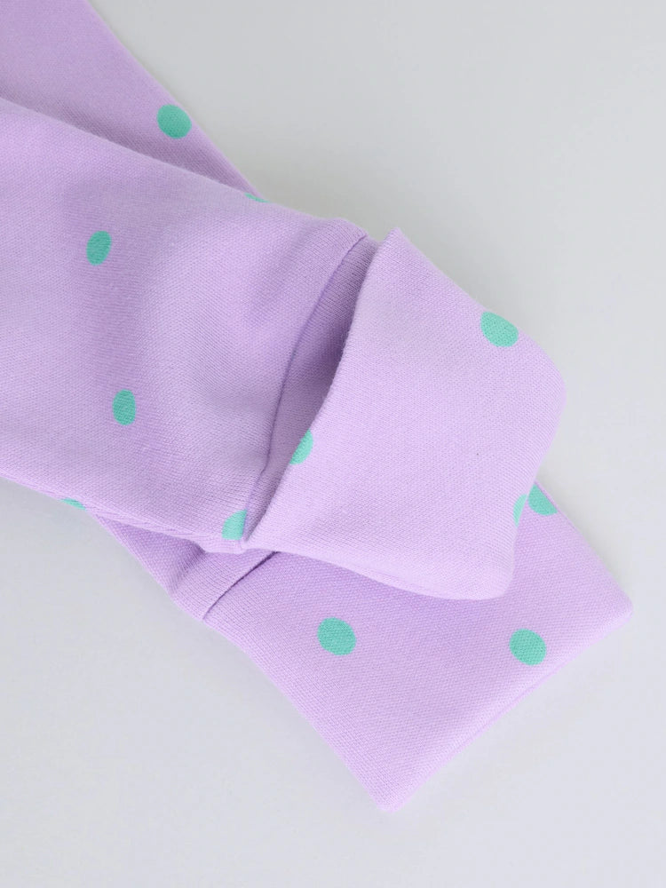 |BabyGirl| Conjunto De 5 Macacões De Dormir Para Bebês Com Zíper Duplo Nas Cores Roxo e Laranja (0-2 anos)