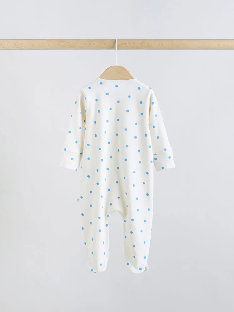|BabyGirl| Conjunto De 5 Macacões De Dormir Para Bebês Com Zíper Duplo Nas Cores Roxo e Laranja (0-2 anos)