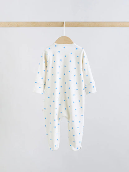 |BabyGirl| Conjunto De 5 Macacões De Dormir Para Bebês Com Zíper Duplo Nas Cores Roxo e Laranja (0-2 anos)
