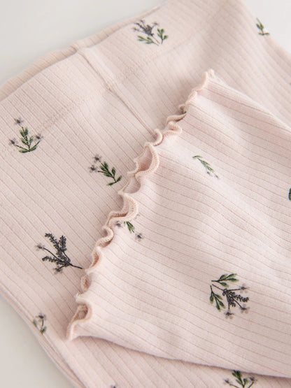 |Girl| Legging Flare Canelada Rosa Claro (3 meses a 7 anos)