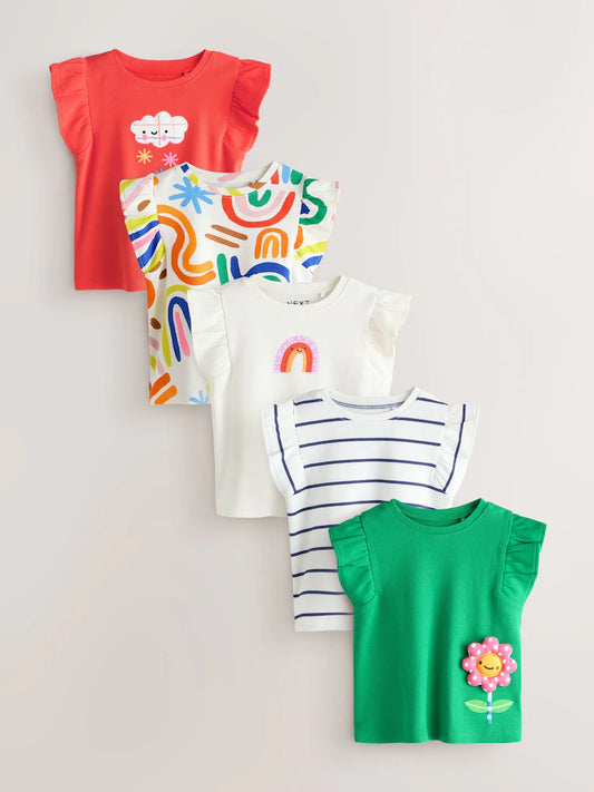 |Girl| Conjunto De 5 Coletes Arco-íris (3 meses a 7 anos)