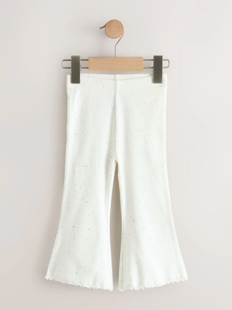 |Girl| Conjunto De 3 Leggings Flare Rosa/Floral (3 meses a 7 anos)