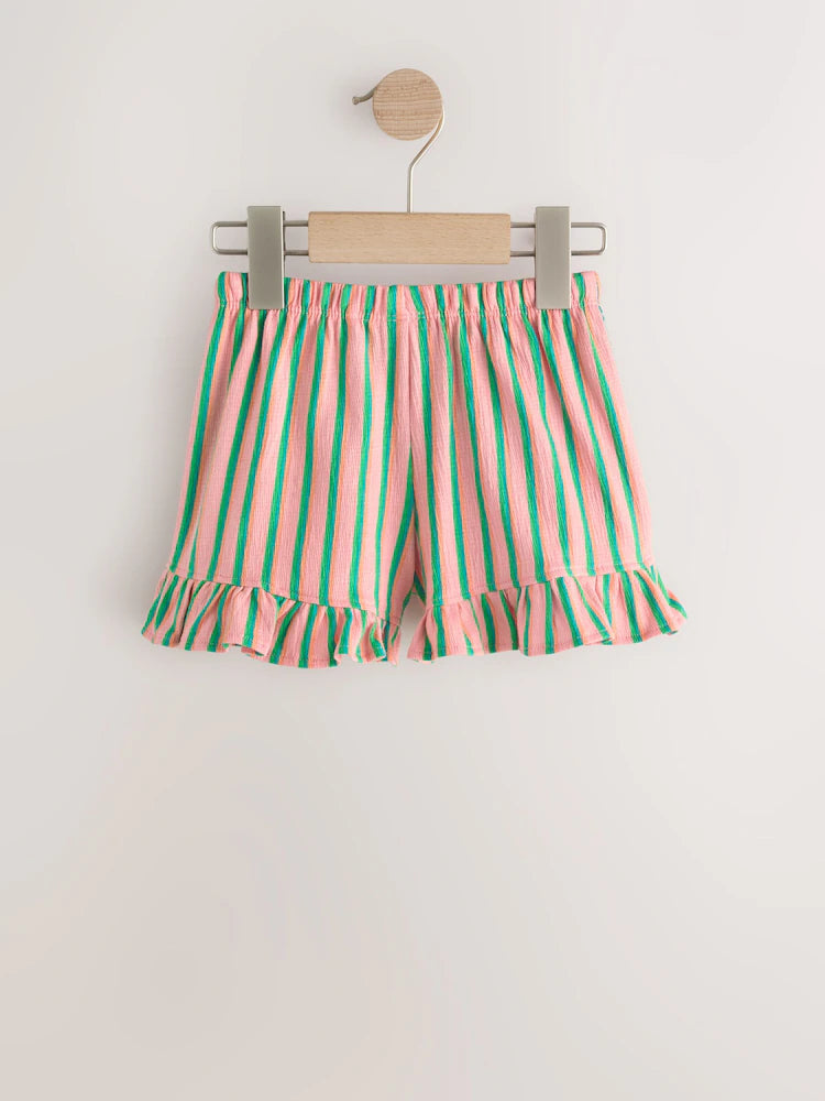 |Girl| Conjunto De 3 Shorts Verde/Laranja (3 meses a 7 anos)