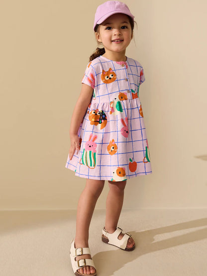 |Girl| Vestido Rosa De Malha Para Animais De Estimação (3 meses a 7 anos)