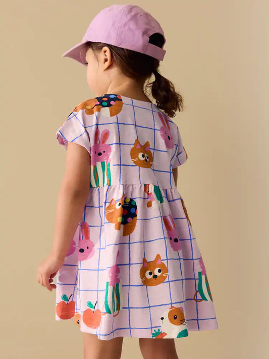 |Girl| Vestido Rosa De Malha Para Animais De Estimação (3 meses a 7 anos)