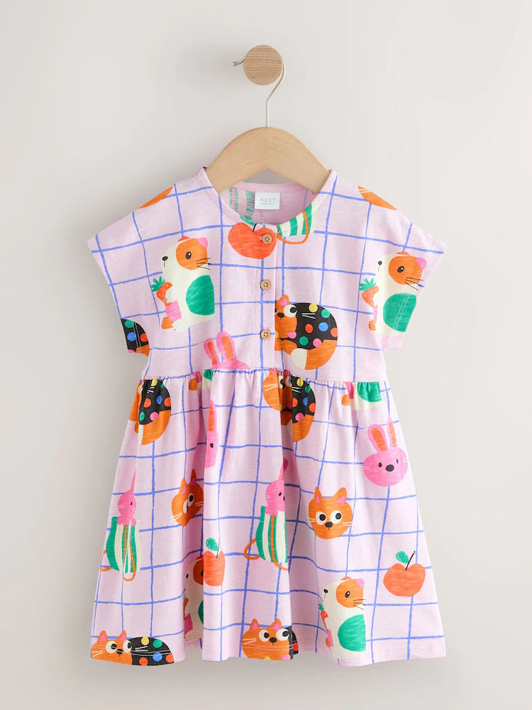 |Girl| Vestido Rosa De Malha Para Animais De Estimação (3 meses a 7 anos)