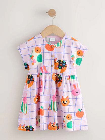 |Girl| Vestido Rosa De Malha Para Animais De Estimação (3 meses a 7 anos)