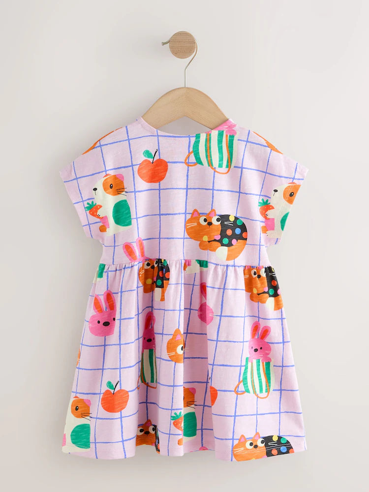|Girl| Vestido Rosa De Malha Para Animais De Estimação (3 meses a 7 anos)