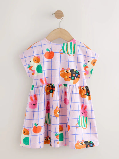 |Girl| Vestido Rosa De Malha Para Animais De Estimação (3 meses a 7 anos)