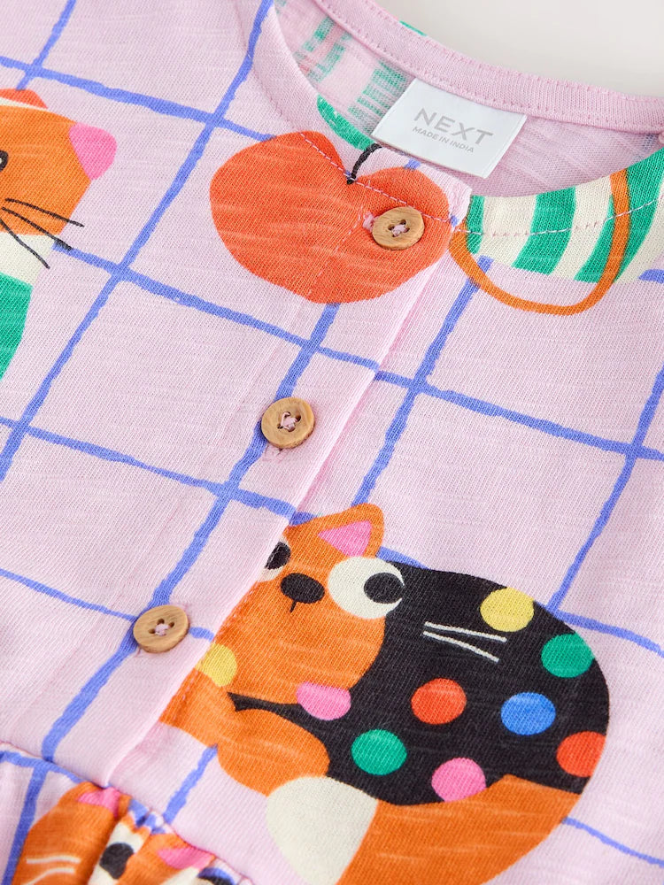 |Girl| Vestido Rosa De Malha Para Animais De Estimação (3 meses a 7 anos)