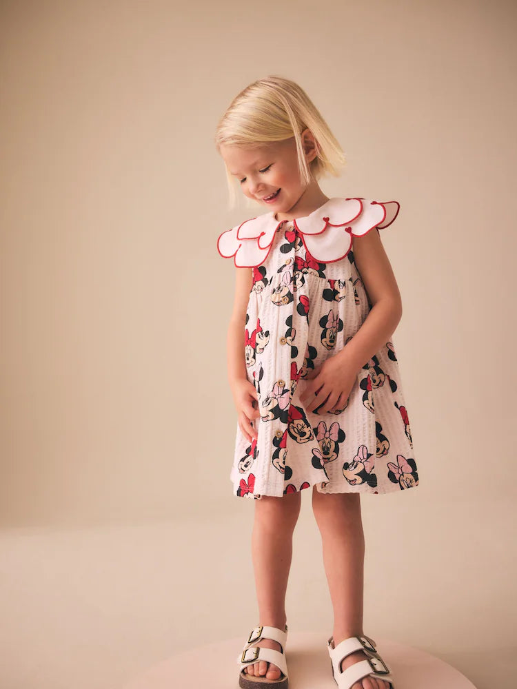 |Girl| Vestido Vermelho da Minnie com Gola – Disney (3 meses a 7 anos)