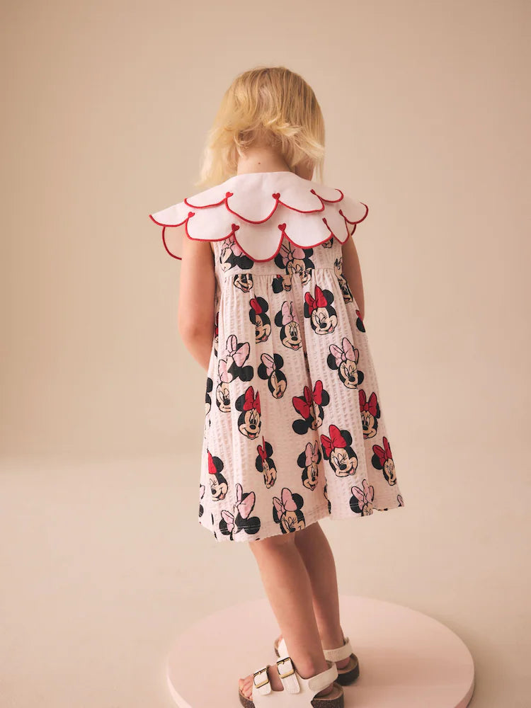 |Girl| Vestido Vermelho da Minnie com Gola – Disney (3 meses a 7 anos)