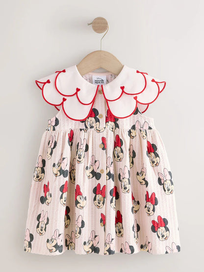 |Girl| Vestido Vermelho da Minnie com Gola – Disney (3 meses a 7 anos)