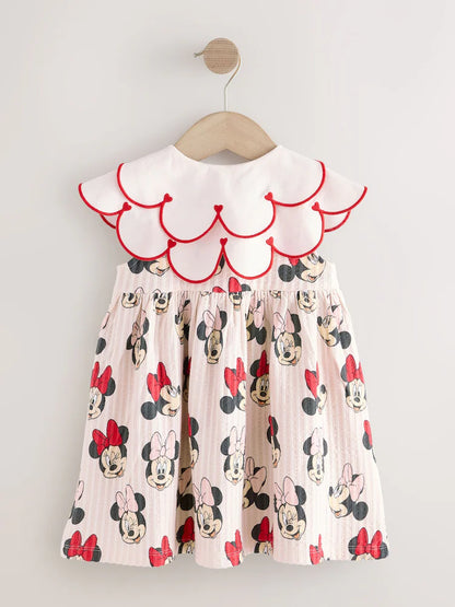 |Girl| Vestido Vermelho da Minnie com Gola – Disney (3 meses a 7 anos)